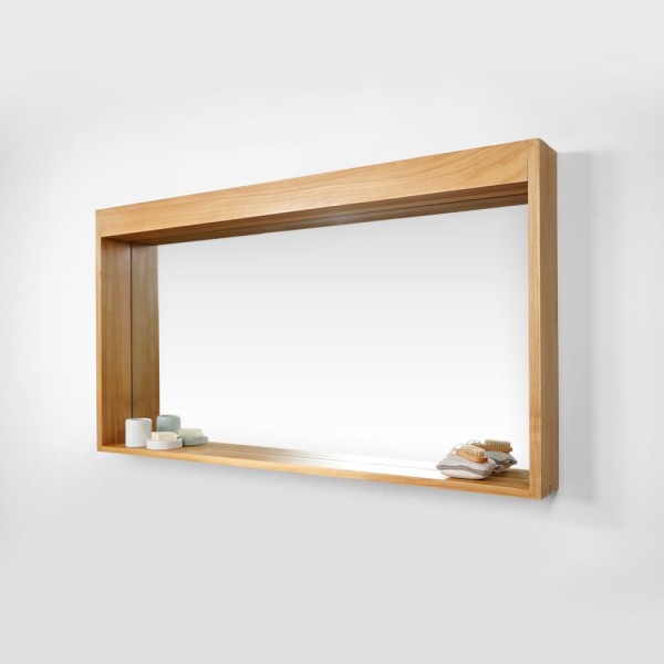 Rechteckiger Spiegel 140 cm Rahmen mit Lampen
