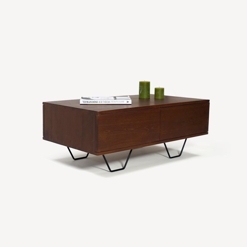 Couchtisch aus massivem Teakholz 100 cm - Enya