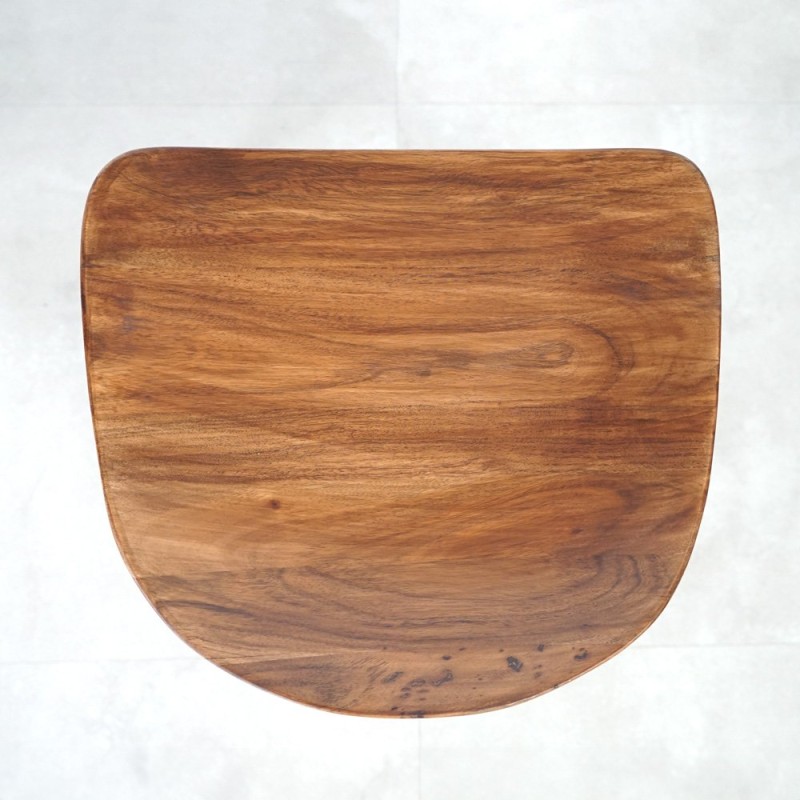 Hocker aus Stahl und Holz - Oasis