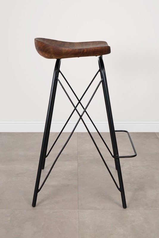 Barhocker aus Stahl und Holz - Oasis