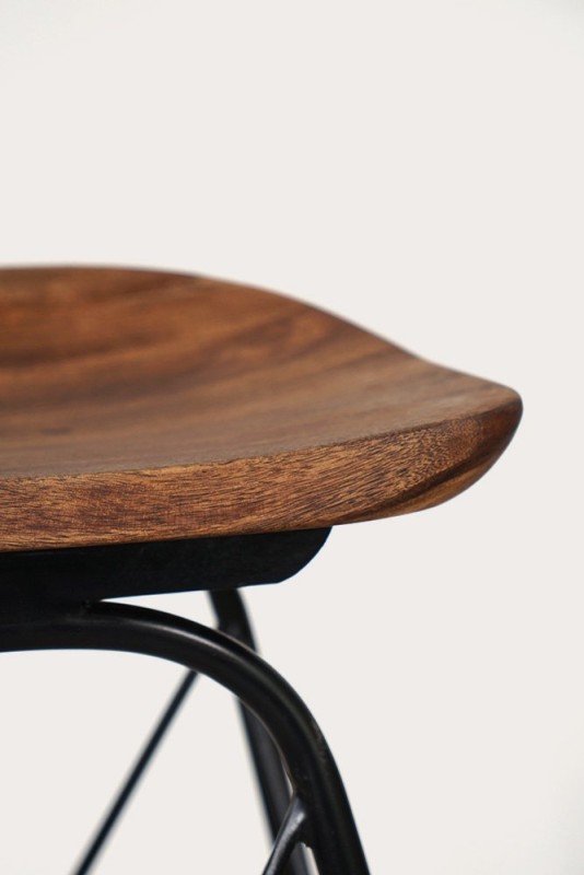 Barhocker aus Stahl und Holz - Oasis