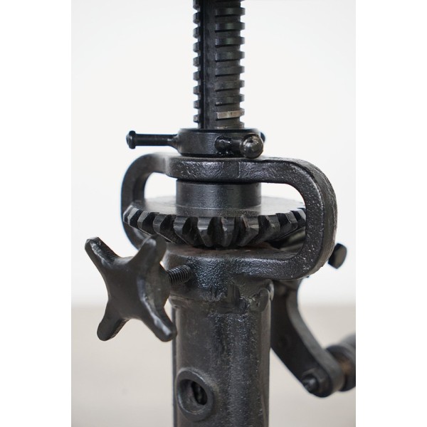 IRON LEATHER STOOL