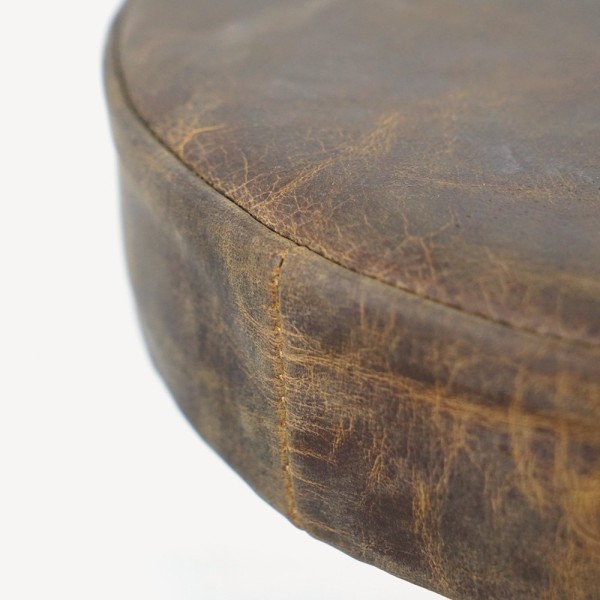 IRON LEATHER STOOL