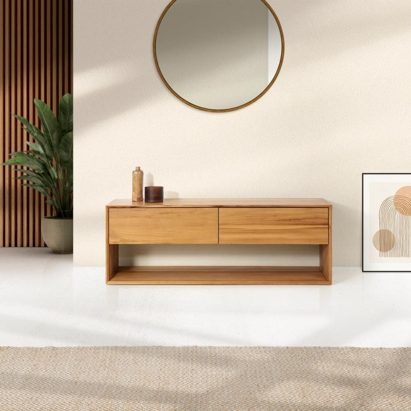 TV-Möbel aus massivem Teakholz 140 cm - Jaya