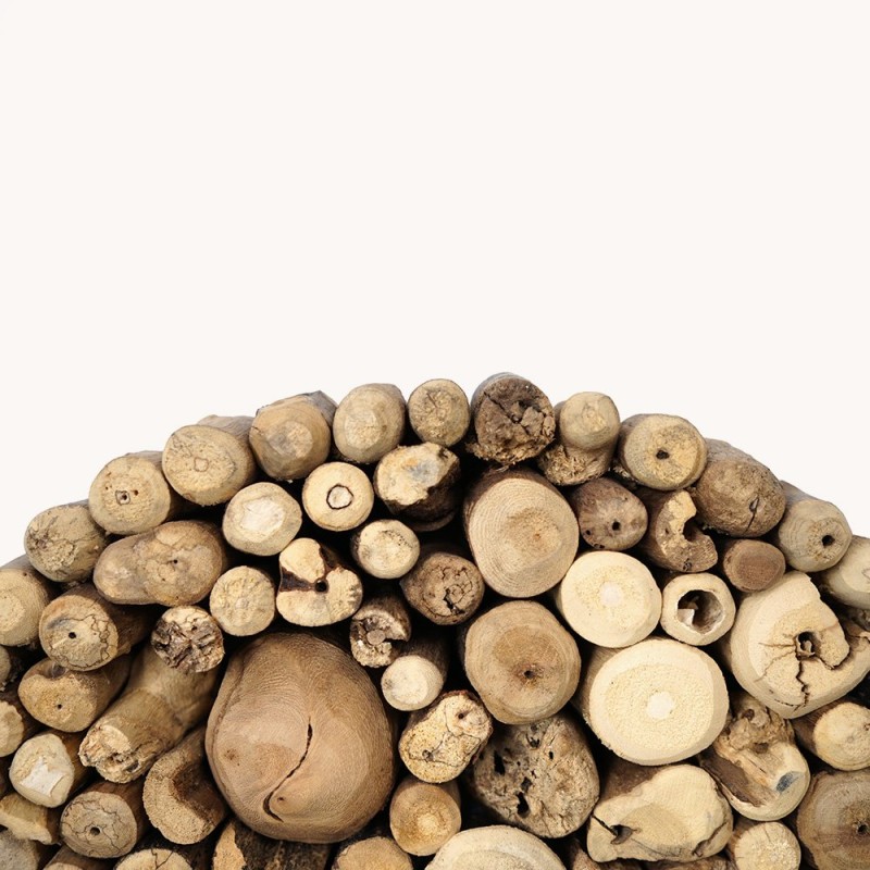 Dekoratives Objekt aus recyceltem Teakholz