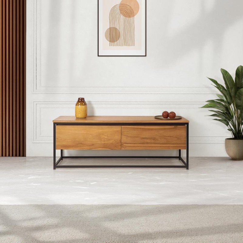 TV-Möbel aus massivem Teakholz 140 cm - Laila