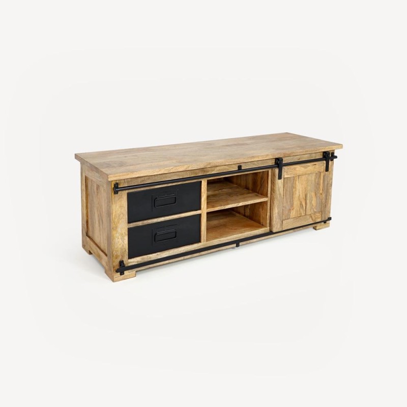 Industrielle TV-Möbel aus Holz und Metall 140 cm - Paris