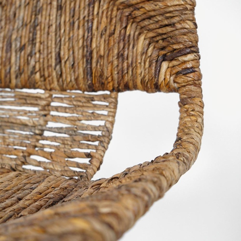Stuhl aus natürlichem Rattan mit schwarzen Metallbeinen - Maria