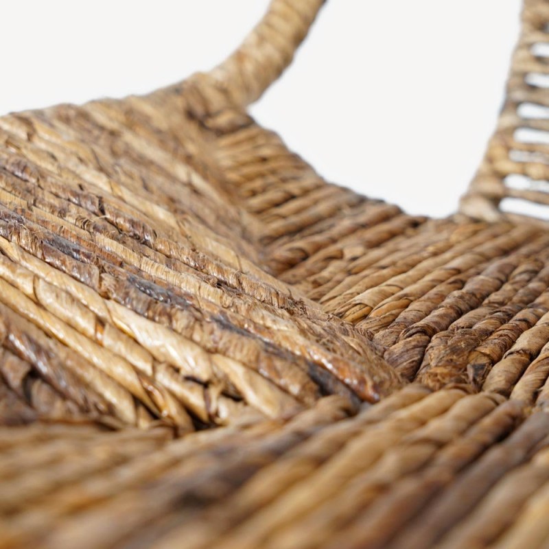 Stuhl aus natürlichem Rattan mit schwarzen Metallbeinen - Maria