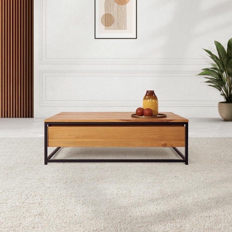 Couchtisch aus massivem Teakholz 110 cm - Laila
