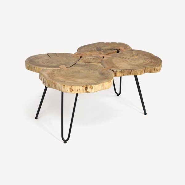 WOODEN IRON COFFEE TABLE