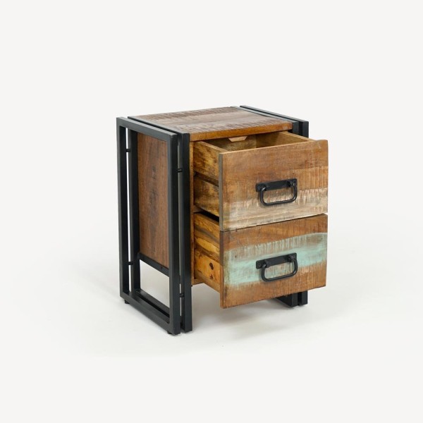Table de chevet industrielle en bois