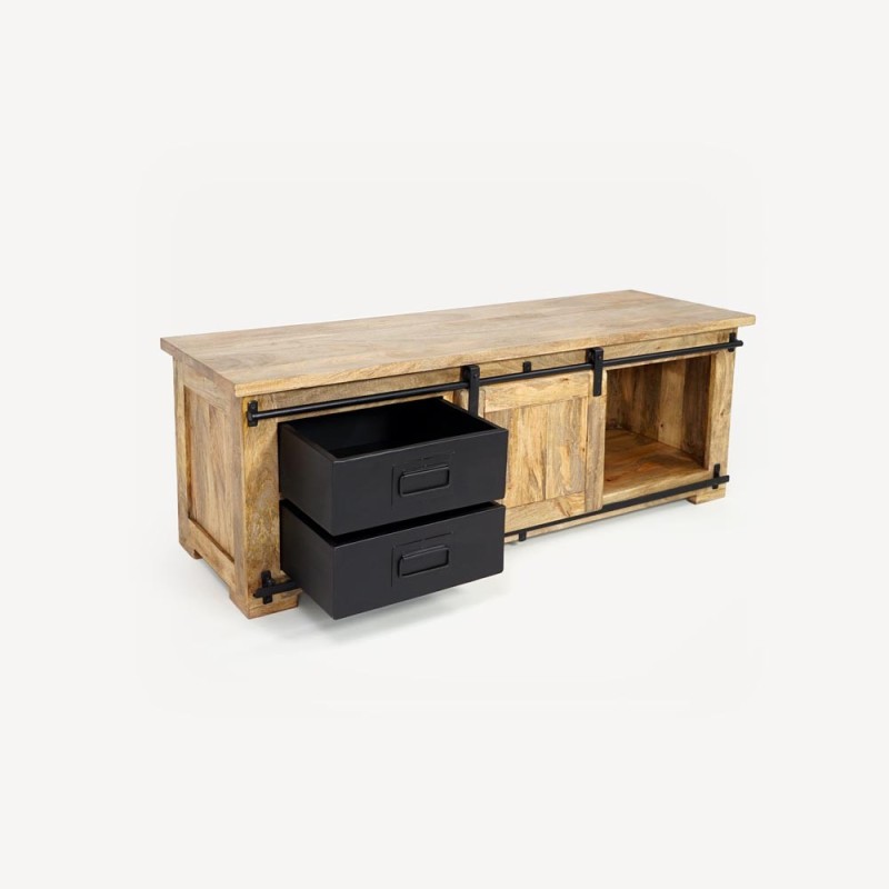 Industrielle TV-Möbel aus Holz und Metall 140 cm - Paris