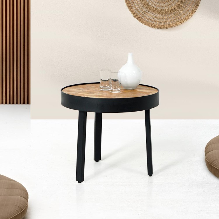 Industrieller runder Couchtisch - Simply