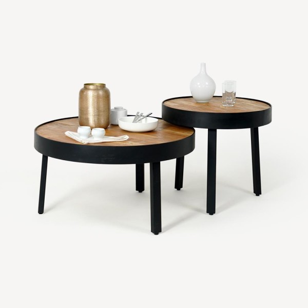 Industrieller runder Couchtisch - Simply