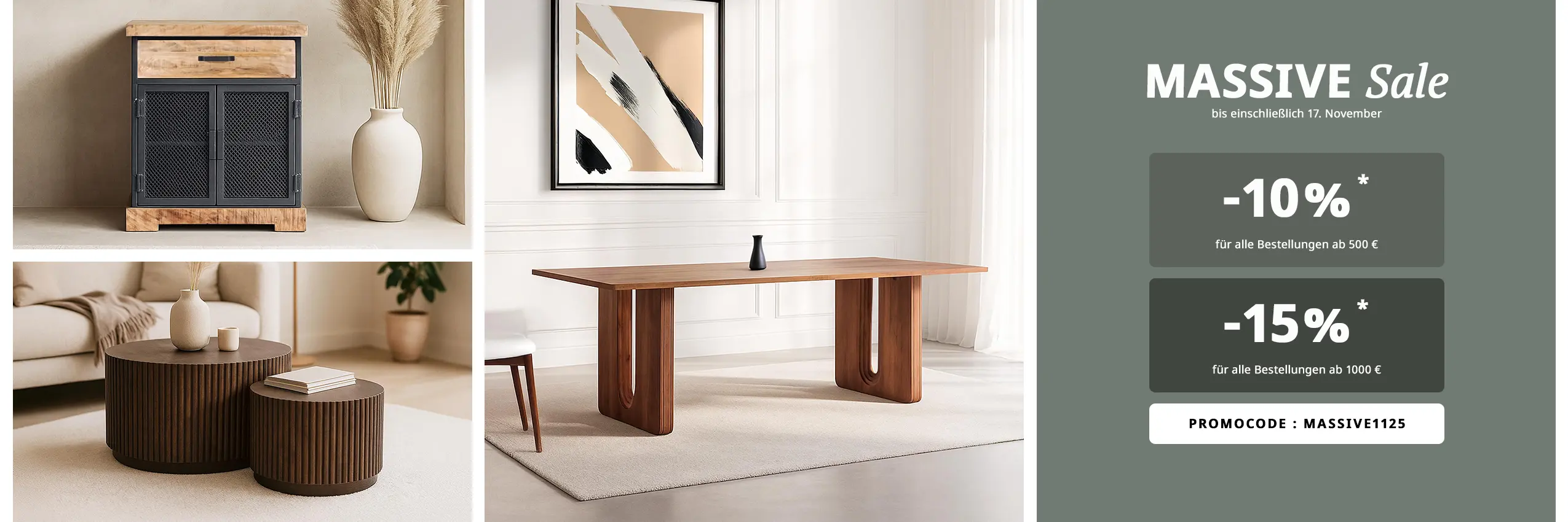MASSIVE Sale - Profitieren Sie von bis zu -15% Rabatt auf den gesamten Katalog*